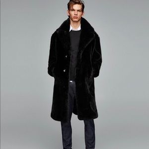 zara men fur coat